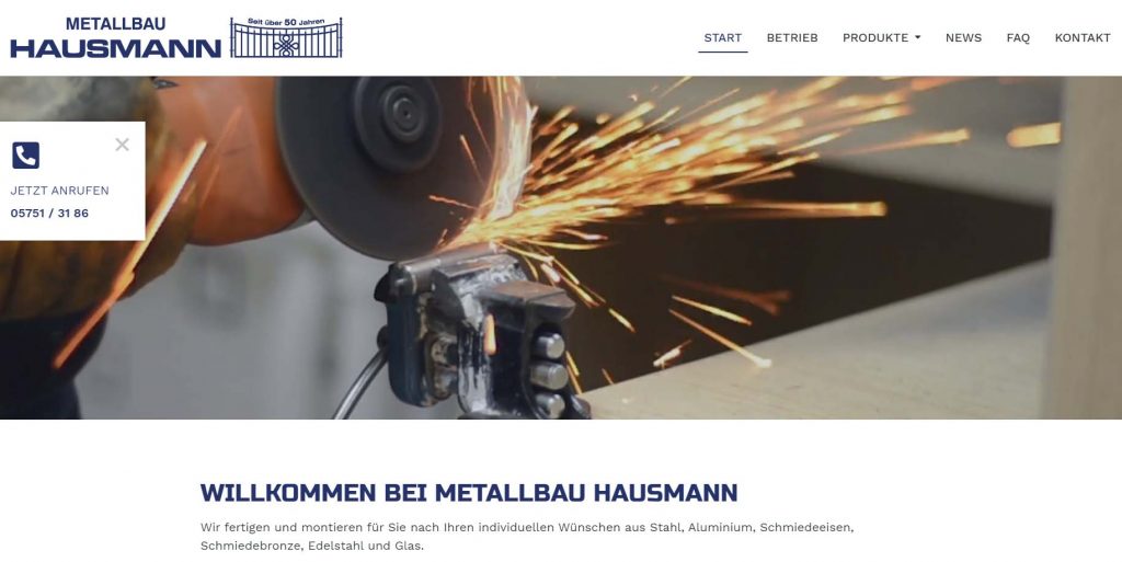 Metallbau Hausmann Relaunch Website